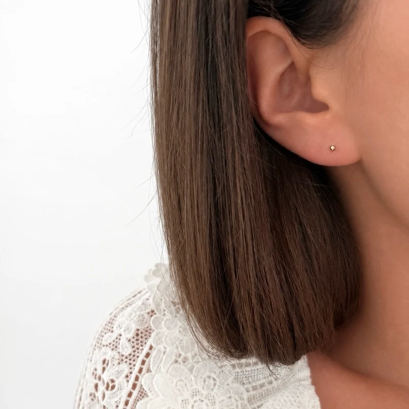 Boucles d'oreilles "Bille 2mm" plaqué or