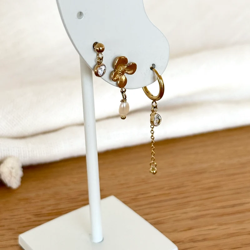 Set de boucles d'oreilles "Délicate" acier