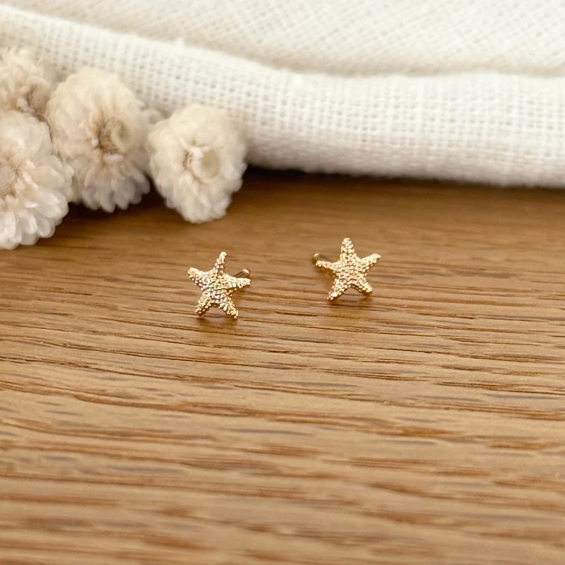 Boucles d'oreilles "Etoile de mer" plaqué or