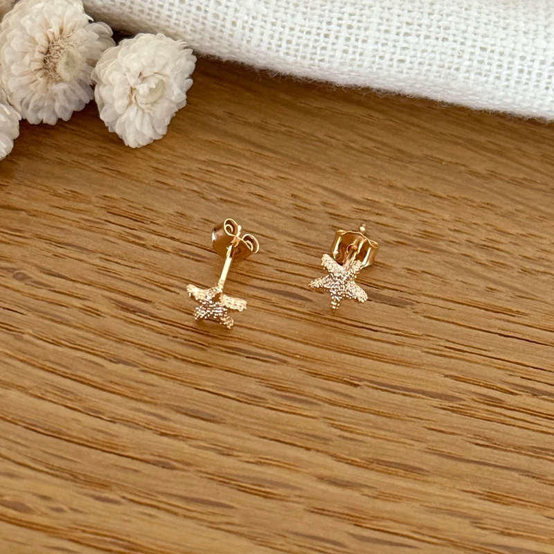 Boucles d'oreilles "Etoile de mer" plaqué or