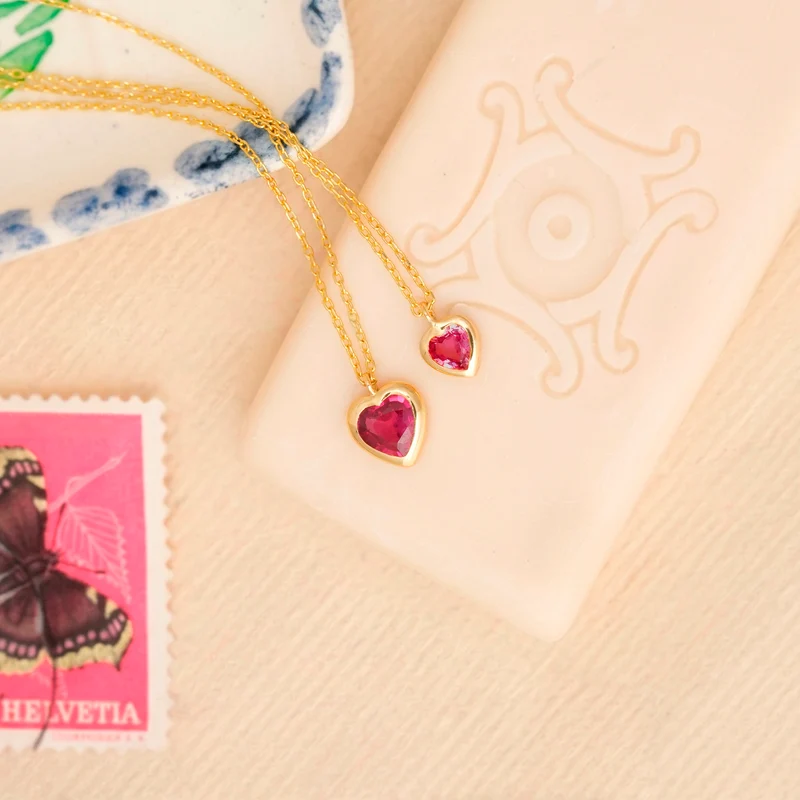 Maxi Coeur Necklace Red