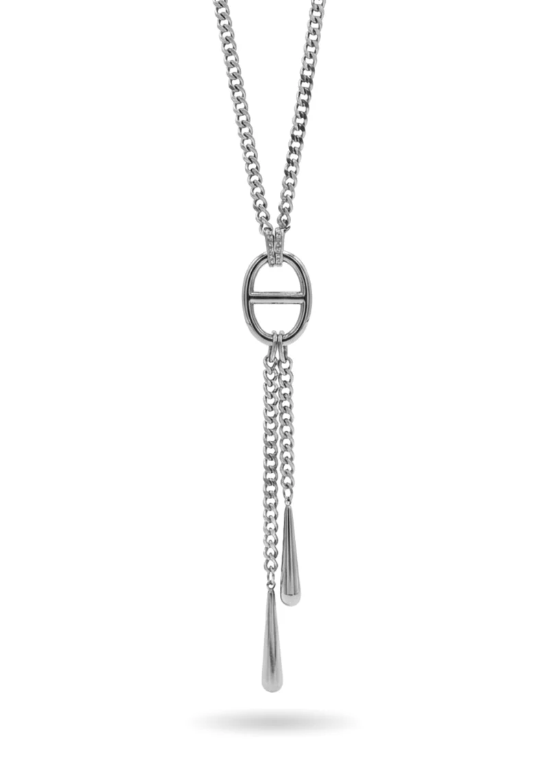 Collier Y Chaine Maille Marine