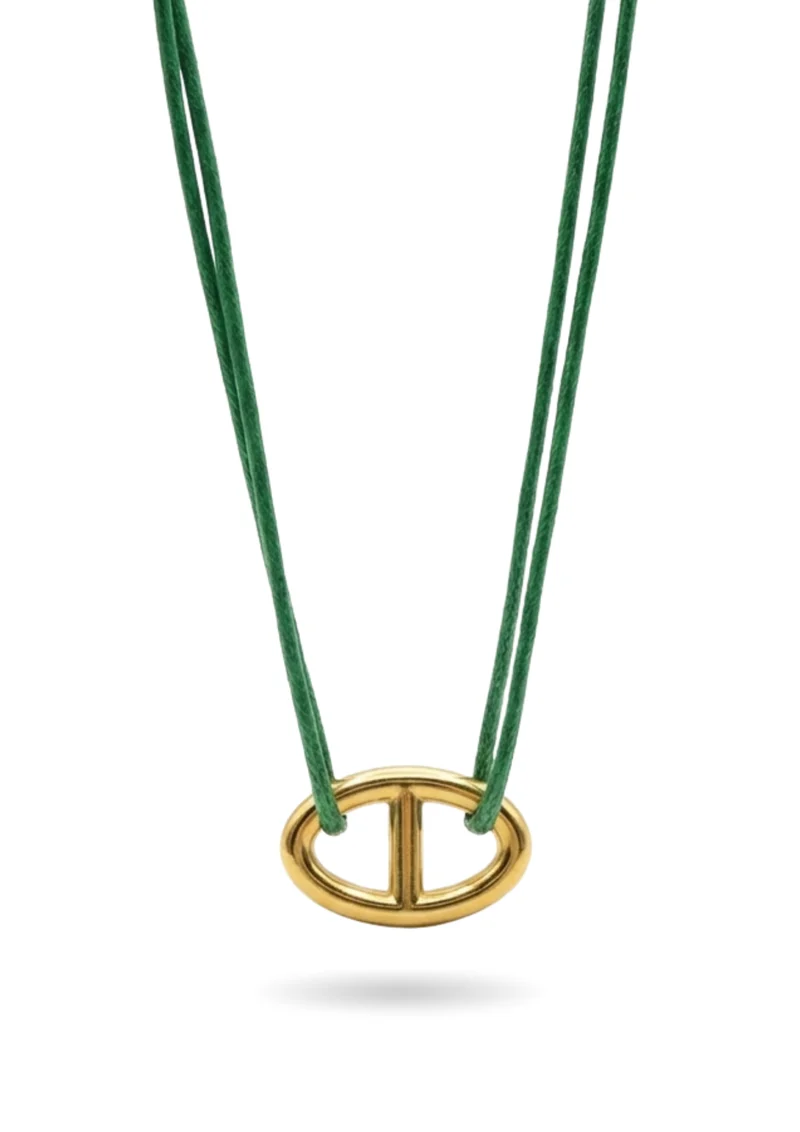 Collier Cordon Maille Marine