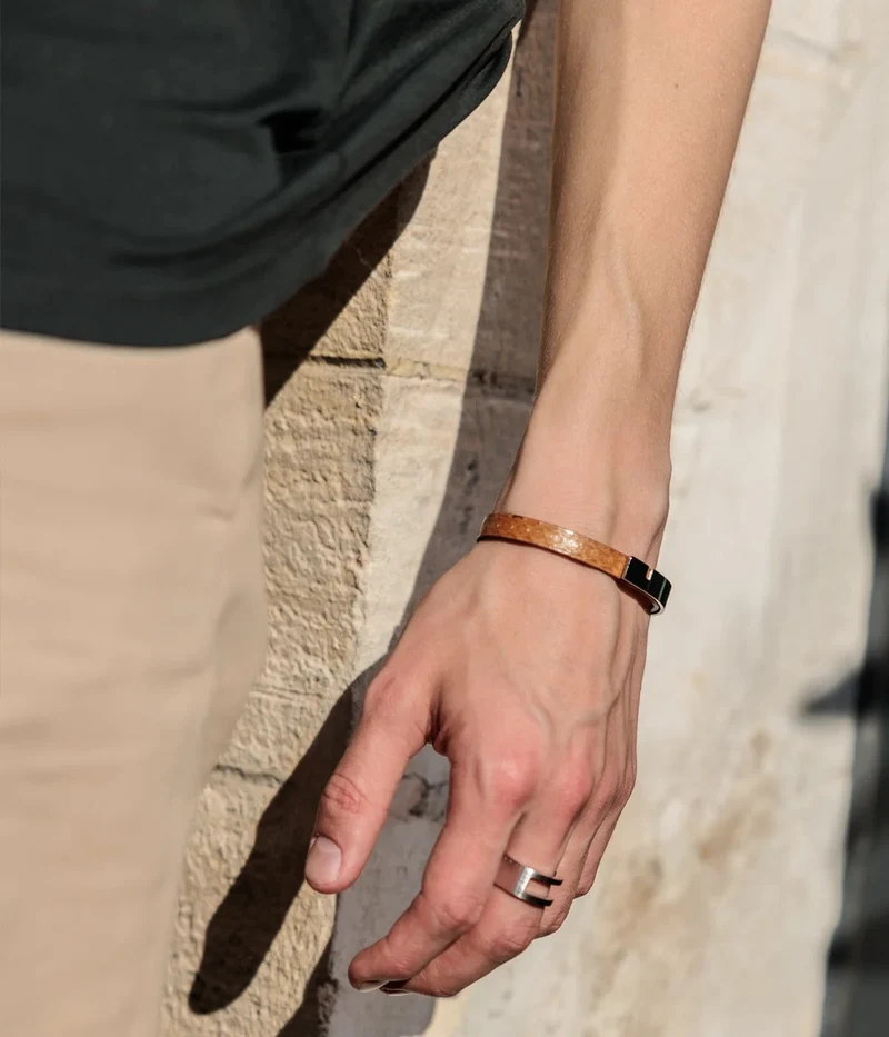 Bracelet homme argent & python | U'TURN.9