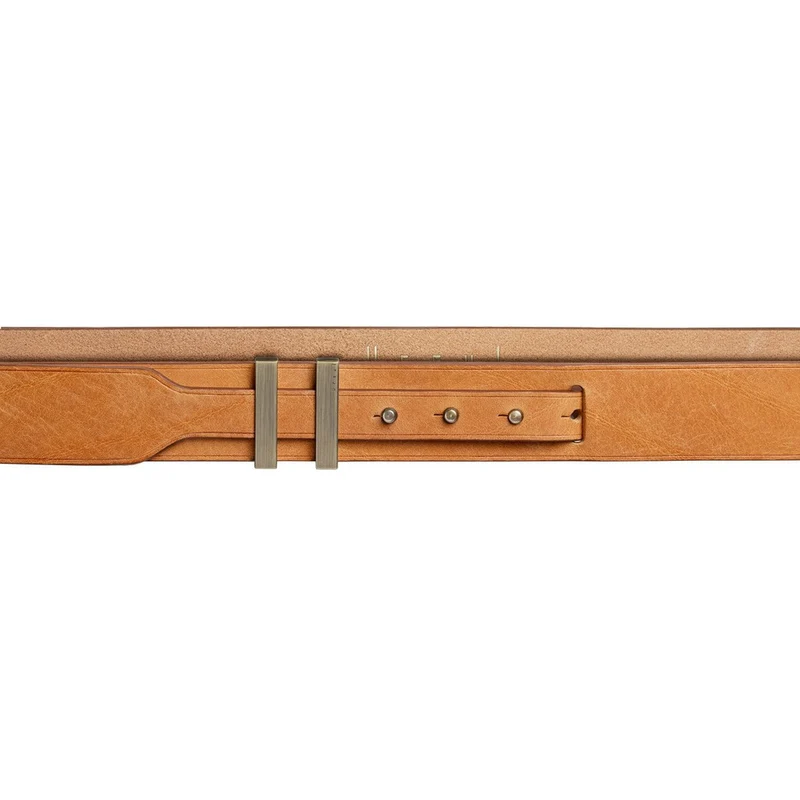 Ceinture homme cuir camel boucle laiton | SPARTIATE.34
