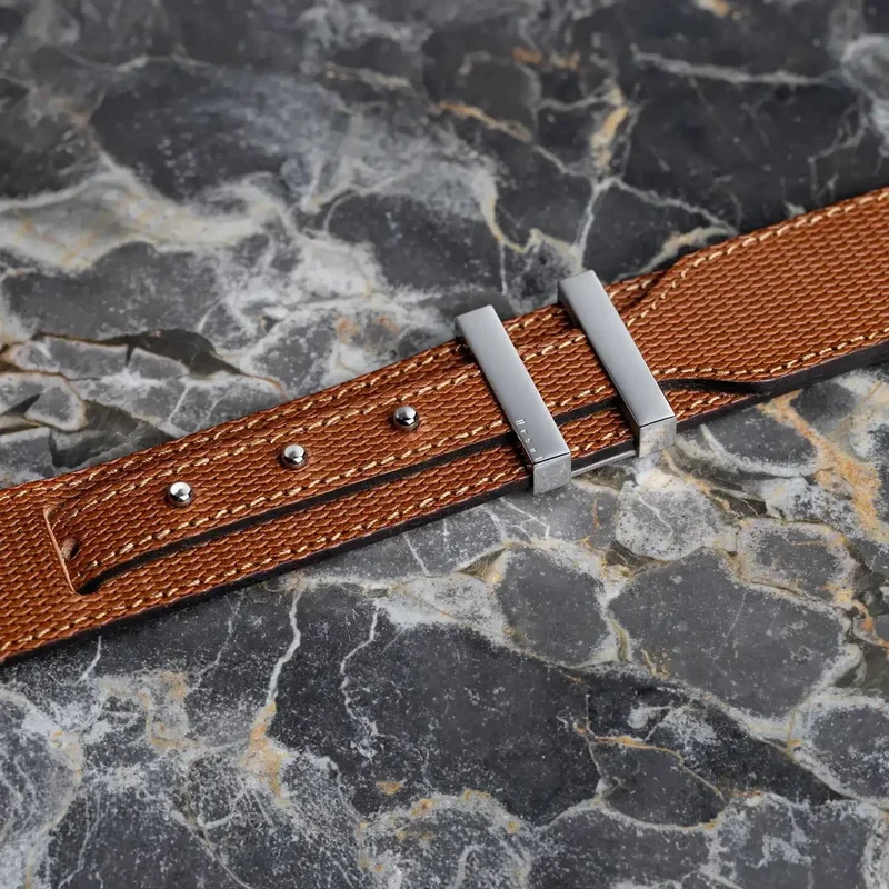 Ceinture homme cuir fauve embossé | SPARTIATE.34