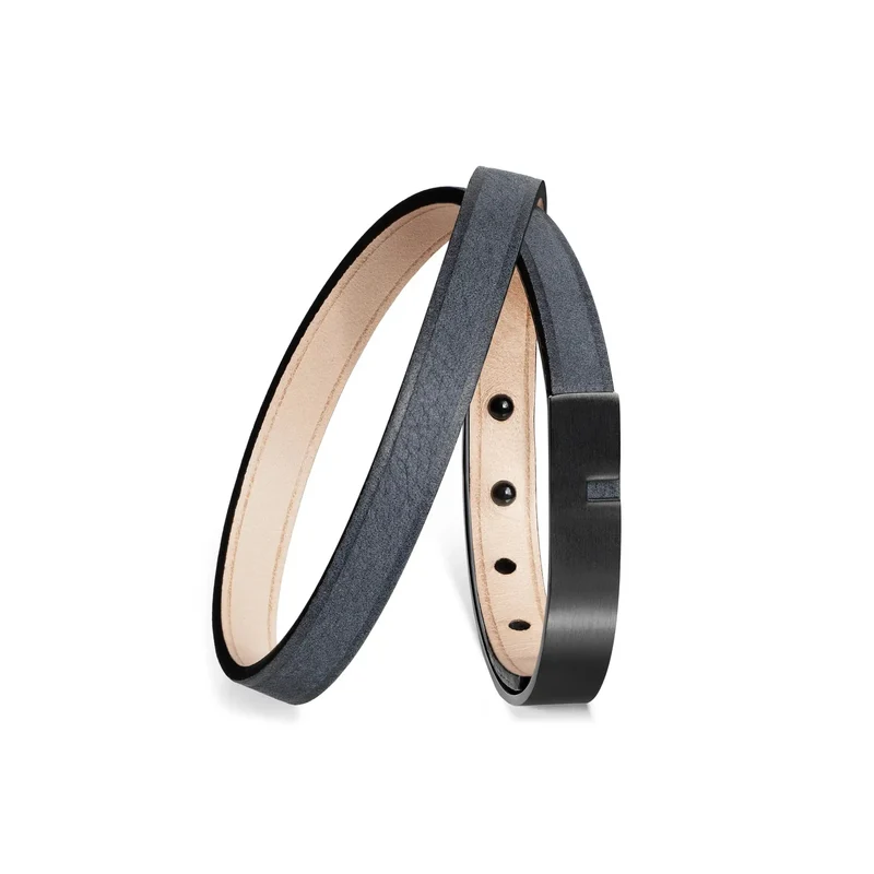 Bracelet cuir bleu gris | U'TURN TWICE
