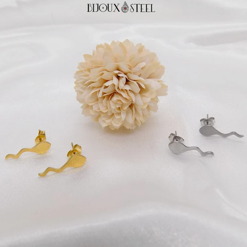 Boucles d'oreilles têtards en acier inoxydable