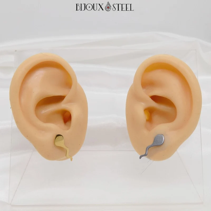 Boucles d'oreilles têtards en acier inoxydable