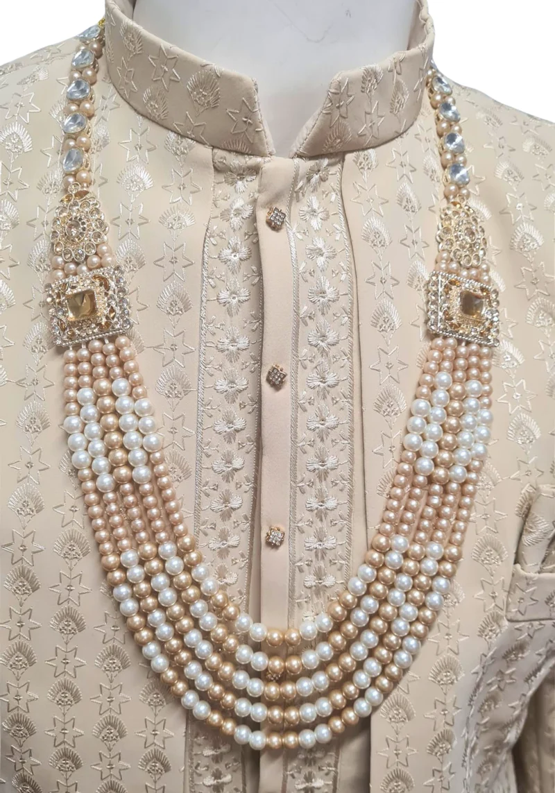Mala Homme Aarav – Perles Ivoire & Champagne