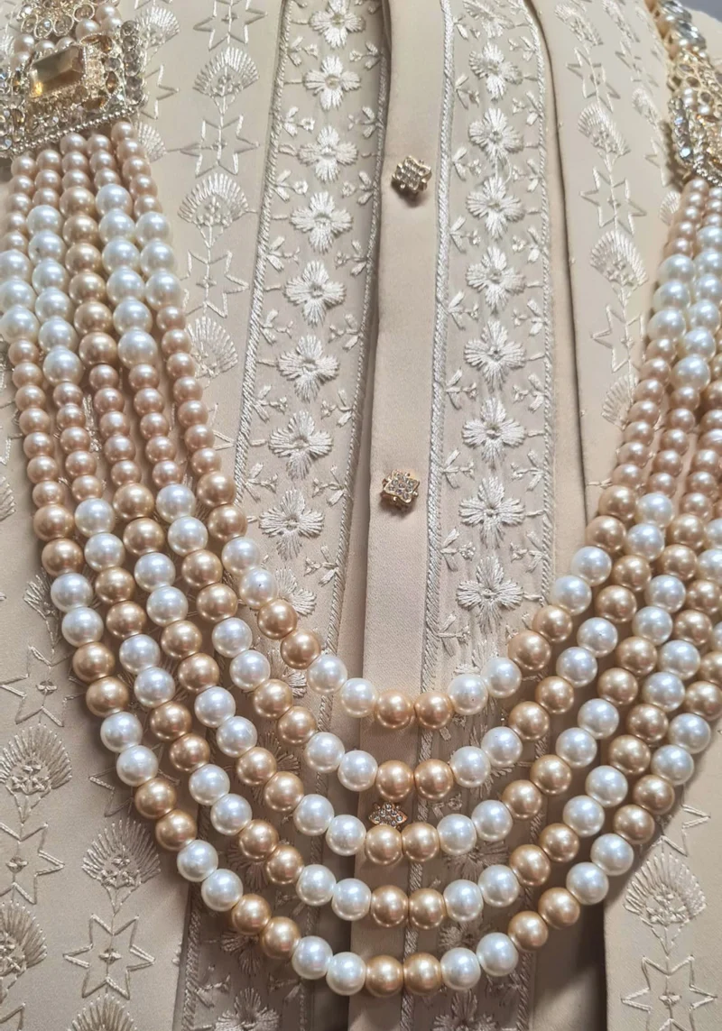 Mala Homme Aarav – Perles Ivoire & Champagne