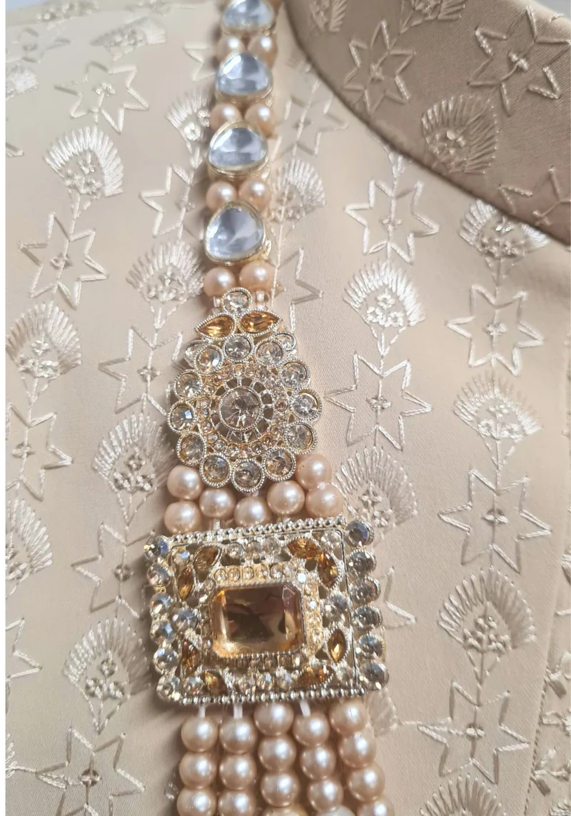 Mala Homme Aarav – Perles Ivoire & Champagne