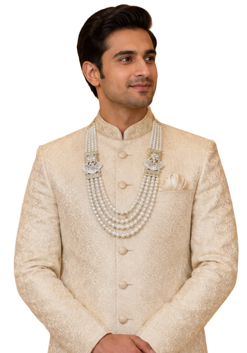 Mala Homme Kiran – Perles Ivoire & Ornements Dorés