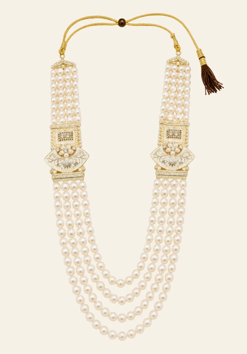 Mala Homme Kiran – Perles Ivoire & Ornements Dorés
