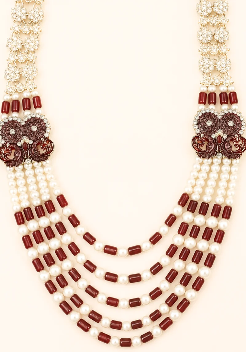 Mala Homme Jahangir – Perles Ivoire & Bordeaux