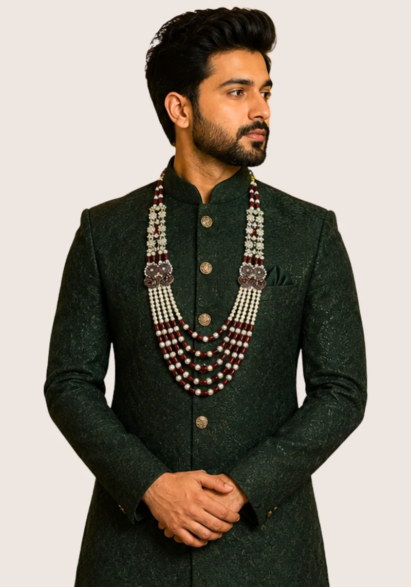 Mala Homme Jahangir – Perles Ivoire & Bordeaux