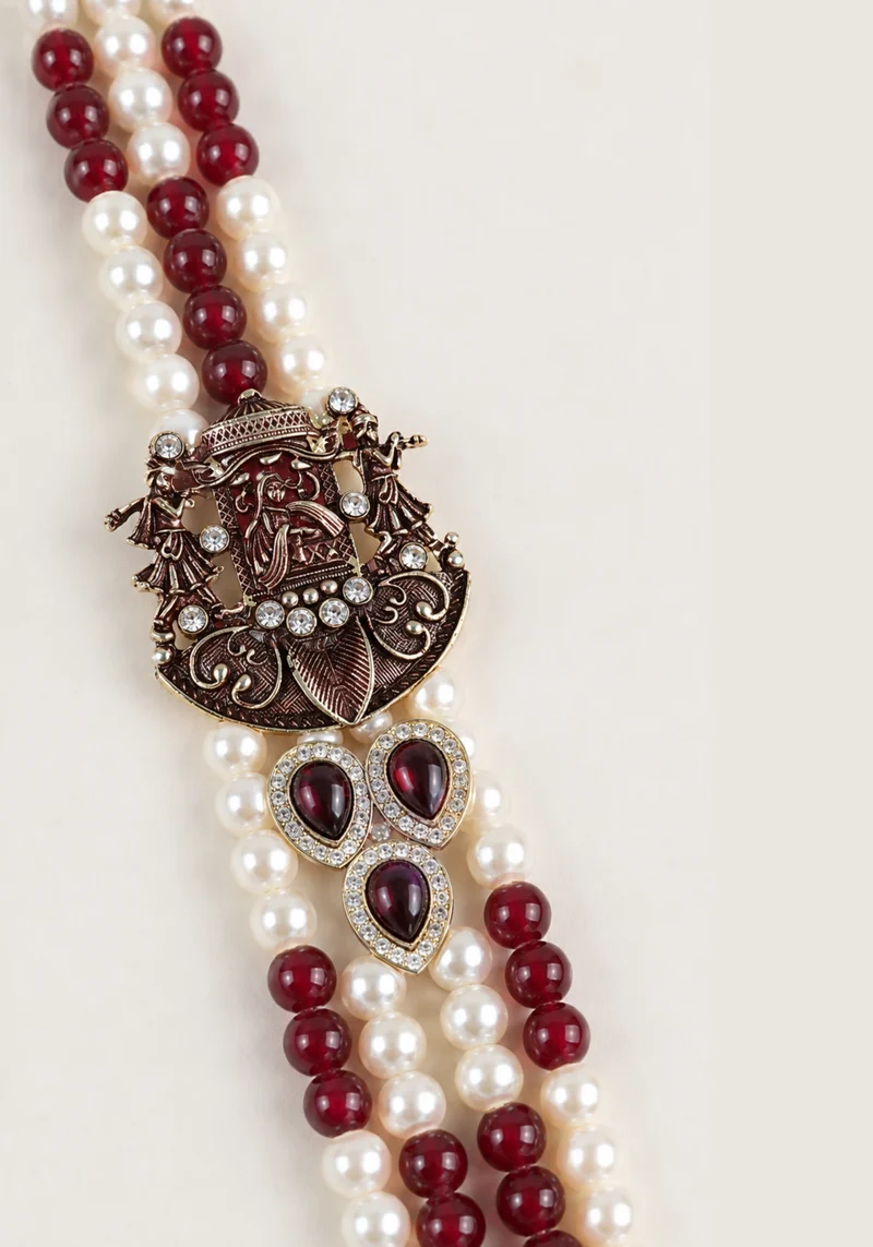 Mala Homme Ashoka – Perles Ivoire & Bordeaux