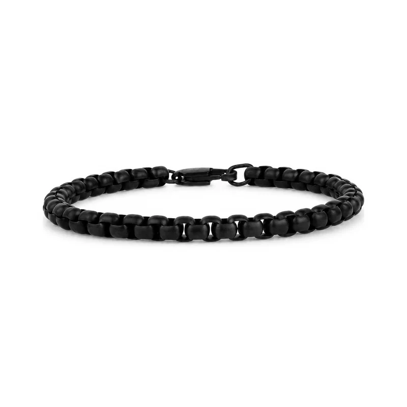 Matte Black Round Box Bracelet
