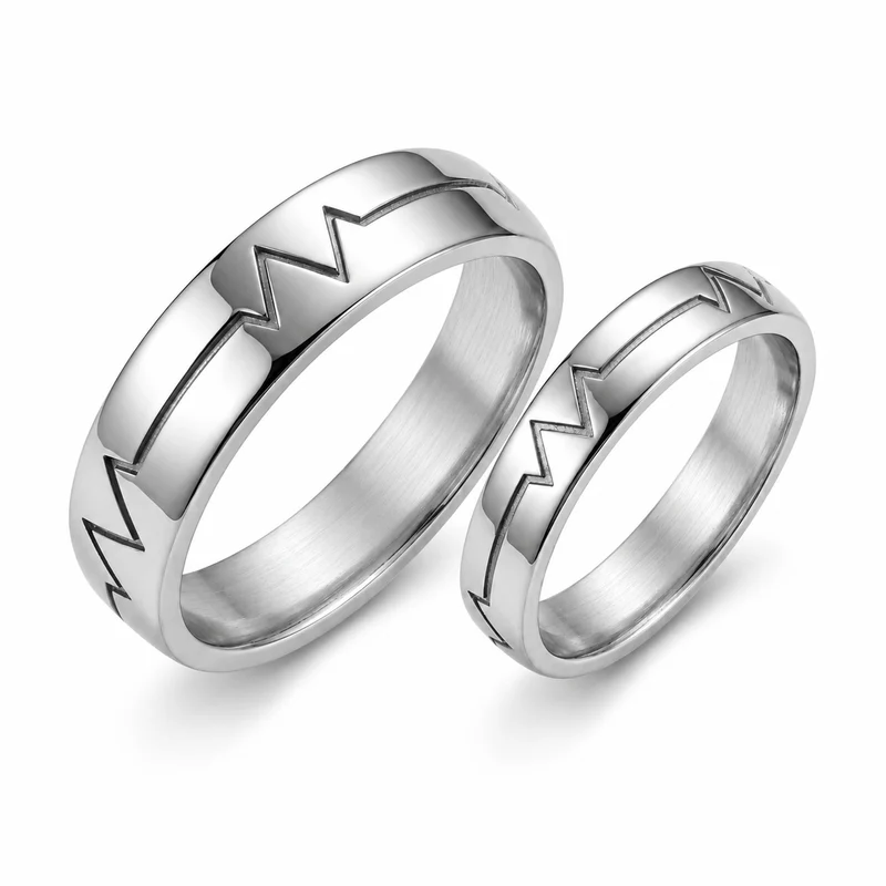 Heartbeat Matching Couples’ Wedding Bands