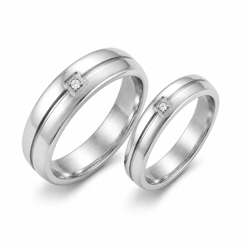 Lab Diamond Matching Couples’ Wedding Bands