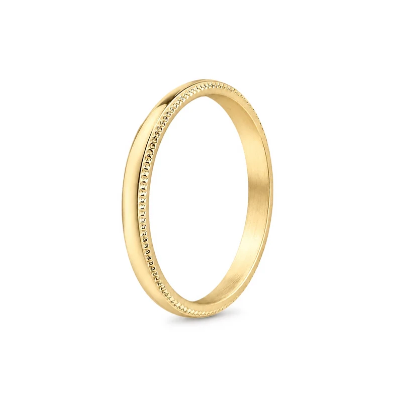 3mm Domed Milgrain Wedding Band
