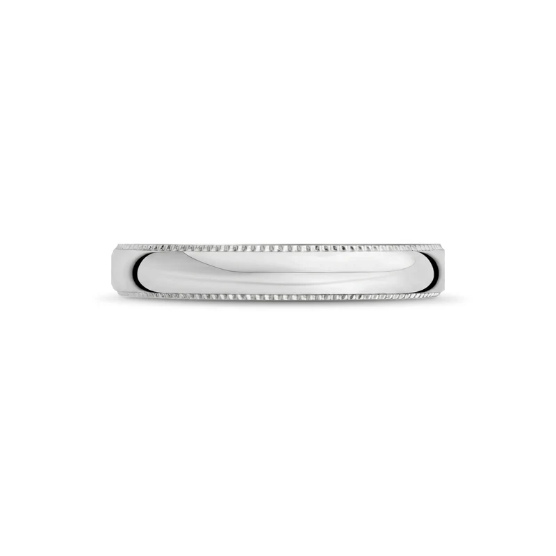 4mm Domed Milgrain Wedding Band