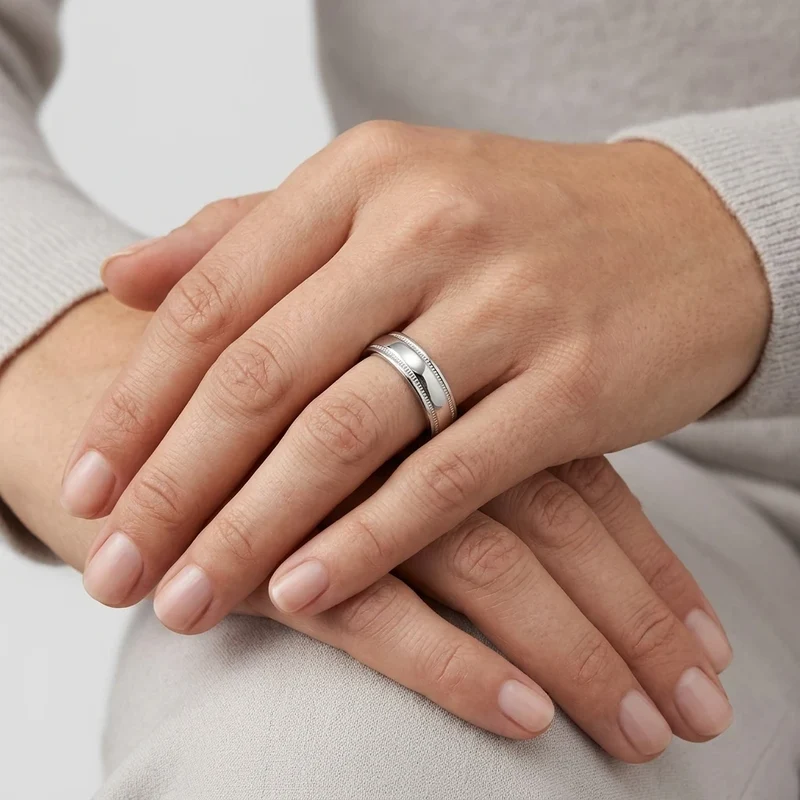 6mm Classic Milgrain Wedding Ring