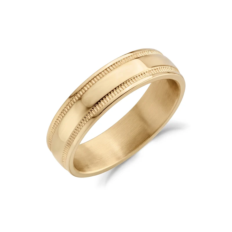 6mm Classic Milgrain Wedding Ring