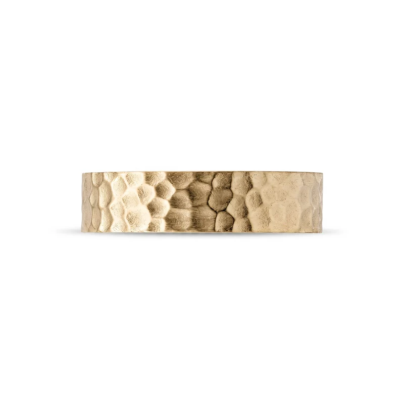 6mm Matte Hammered Wedding Band