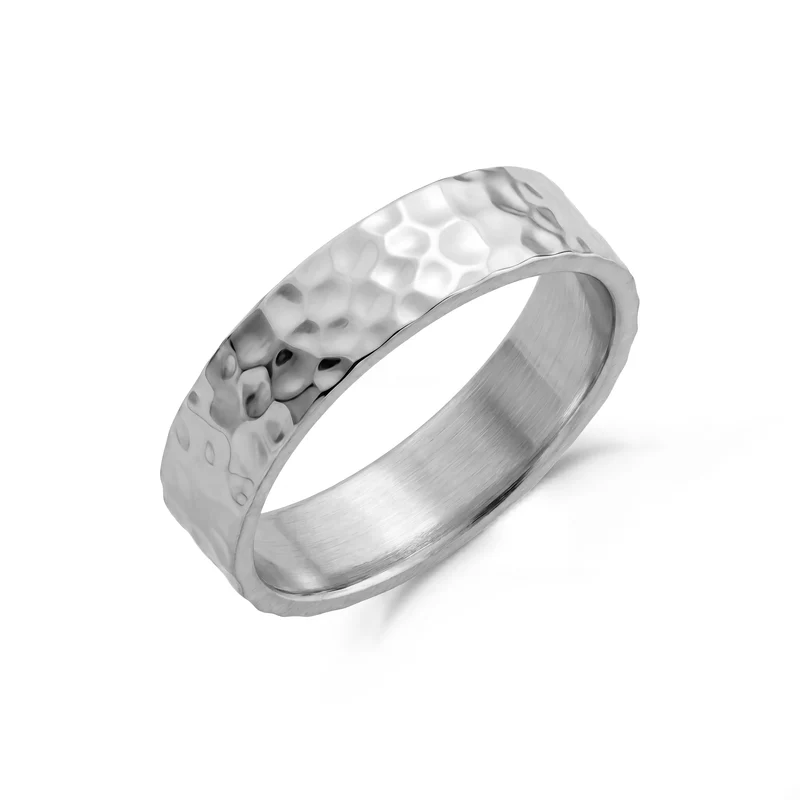 6mm Hammered Wedding Band