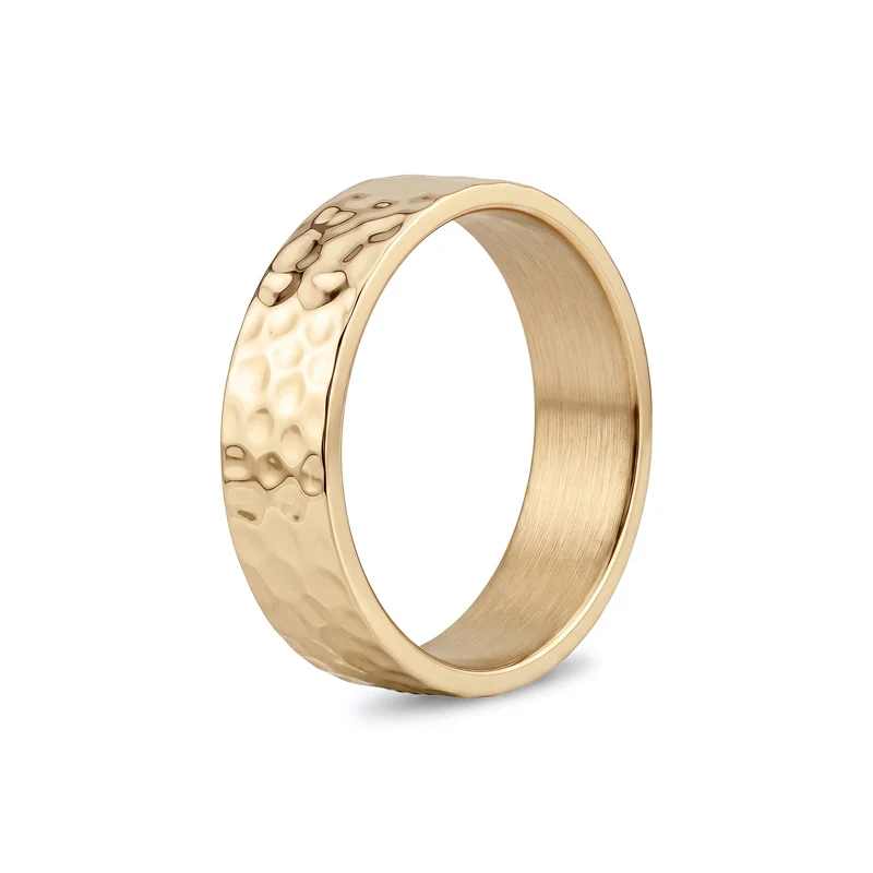 6mm Hammered Wedding Band