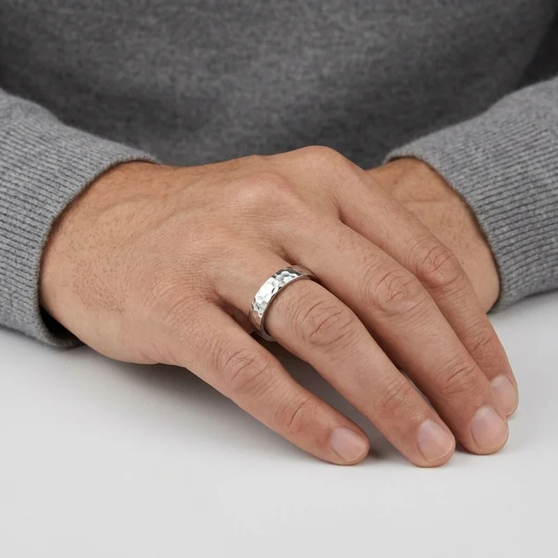 4mm Hammered Wedding Band