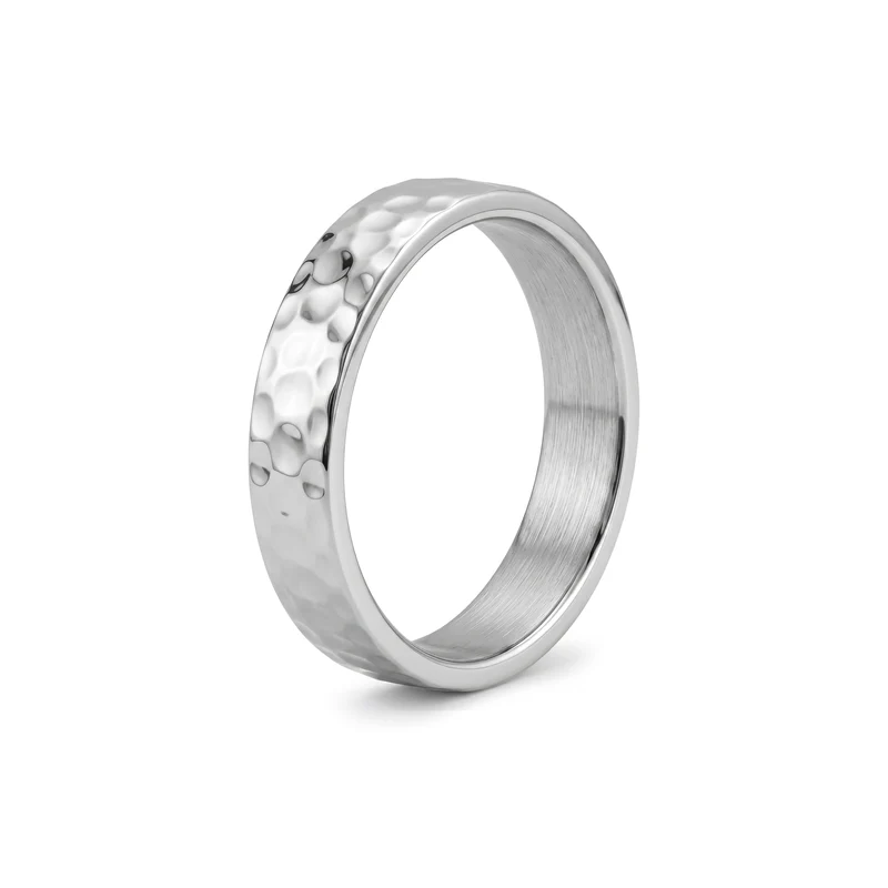 4mm Hammered Wedding Band