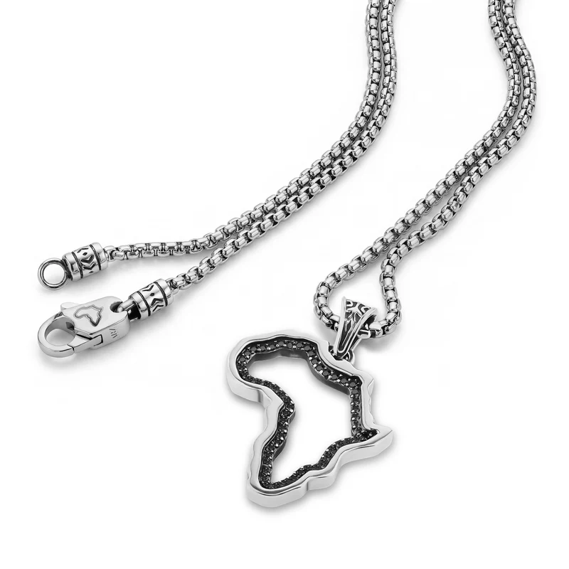 Pendentif en forme de carte de l'Afrique