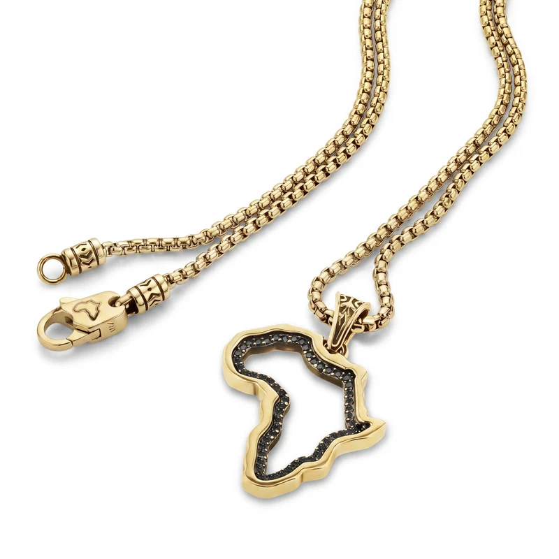 Pendentif en forme de carte de l'Afrique