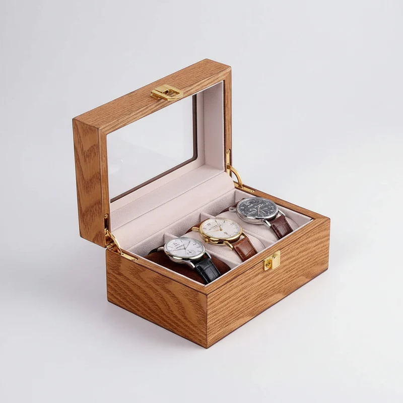 Boîte 3 montres bois précieux