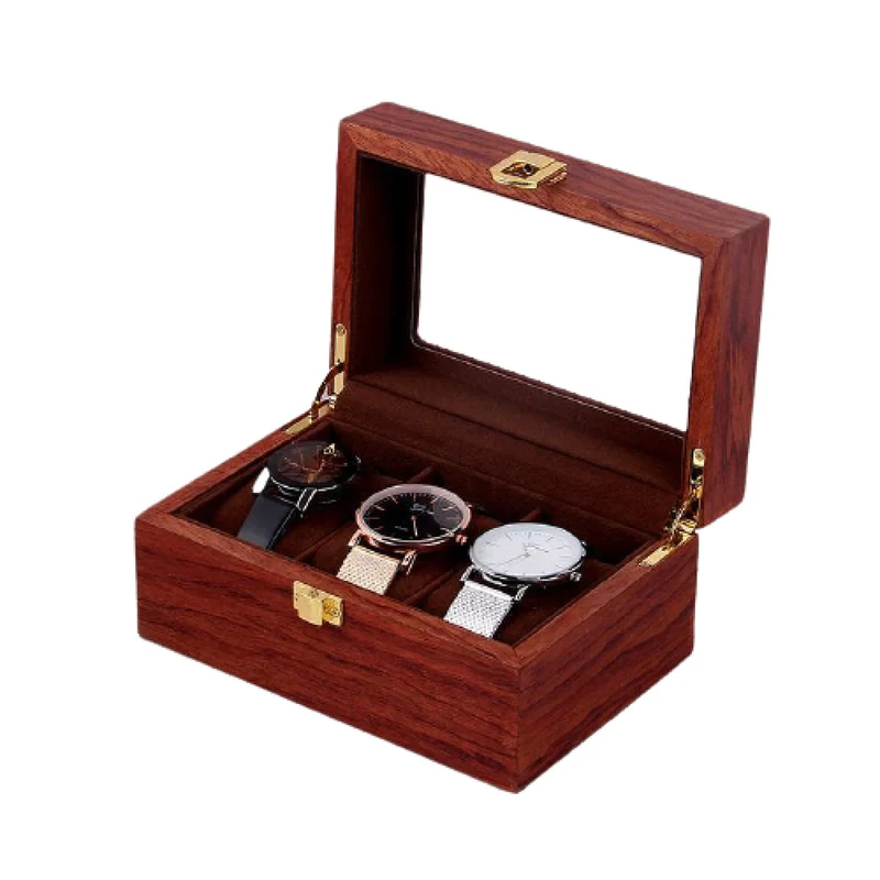 Boîte 3 montres bois précieux