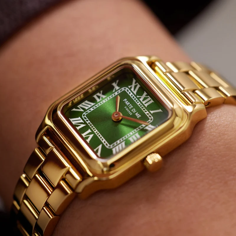 Parte di Me Orologio rectangular ladies watch gold and green PDM09034