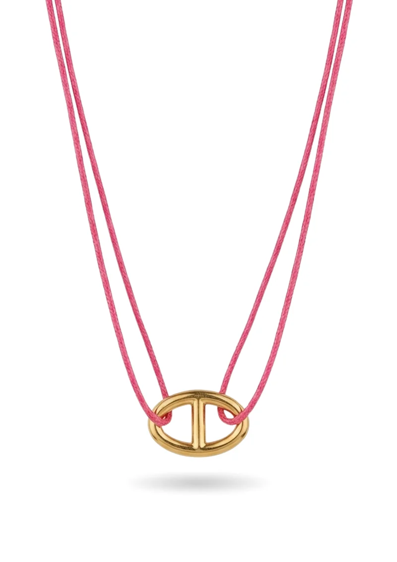Collier Cordon Maille Marine