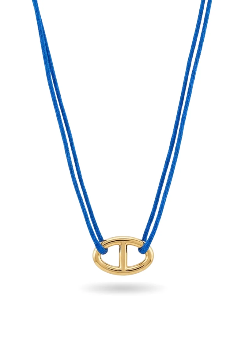 Collier Cordon Maille Marine