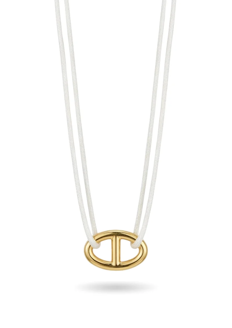 Collier Cordon Blanc Maille Marine