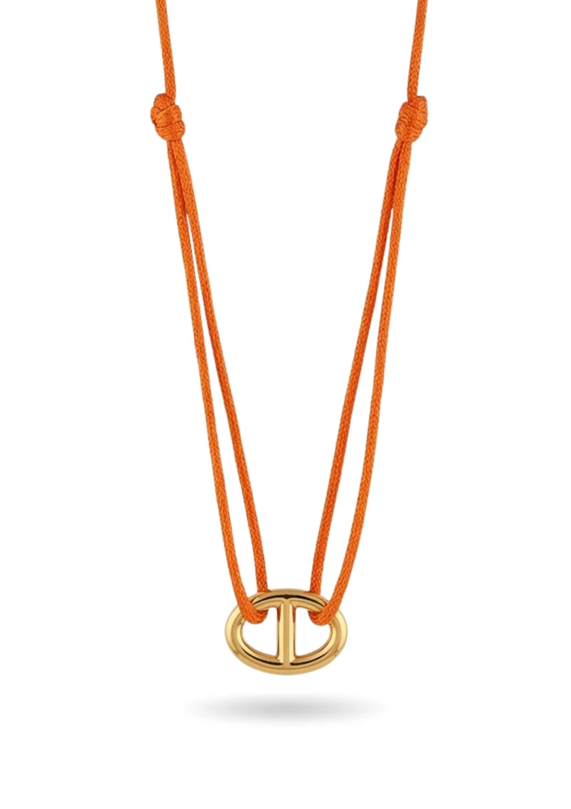 Collier Cordon Maille Marine