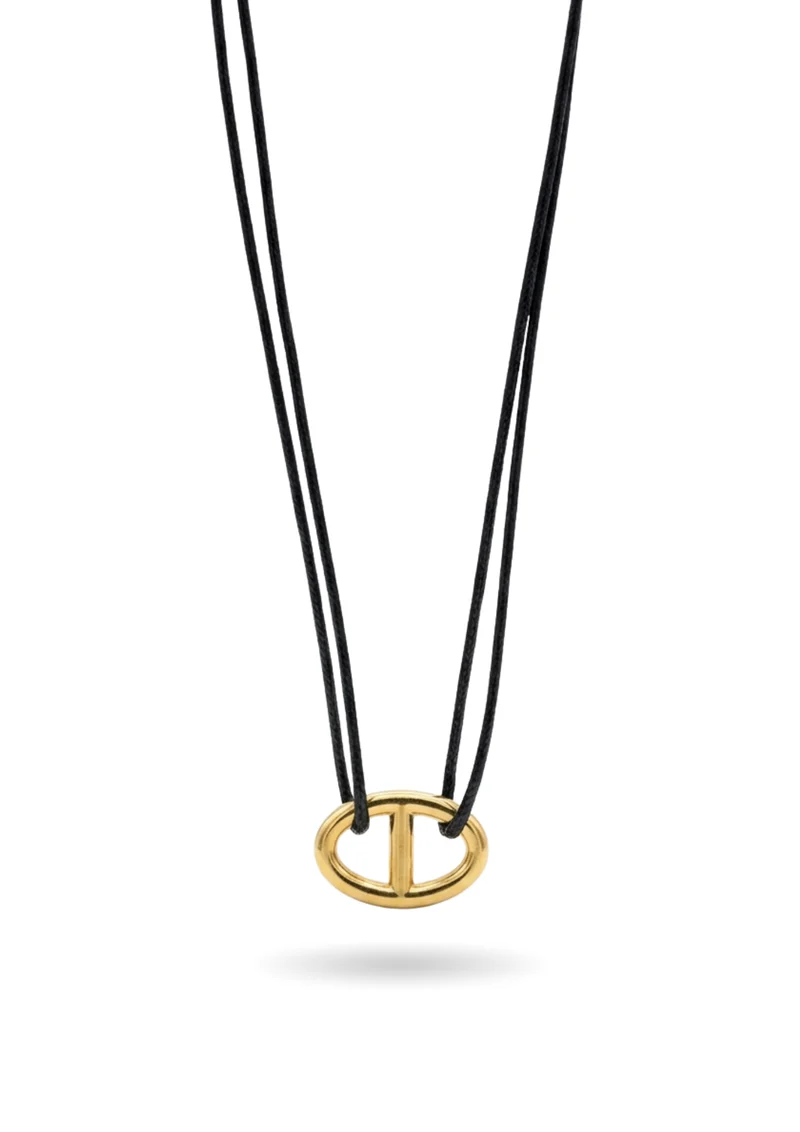 Collier Cordon Maille Marine