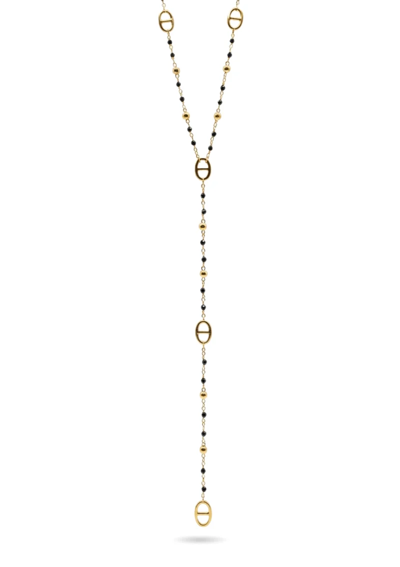 Collier Y Maille Marine Noir