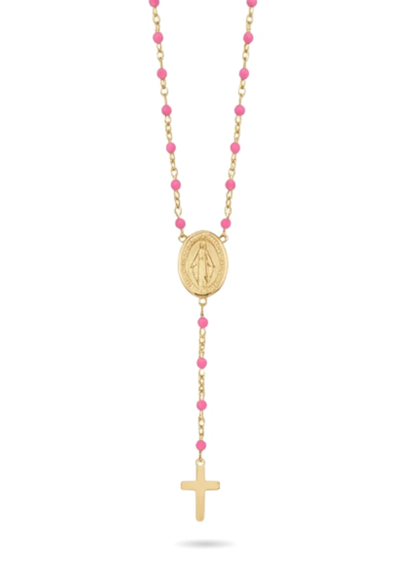 Chapelet Fin Perles Roses