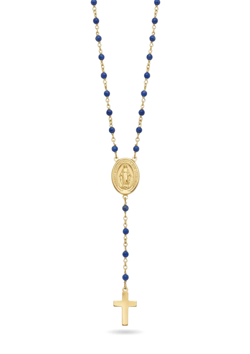 Chapelet Fin Perles Bleues