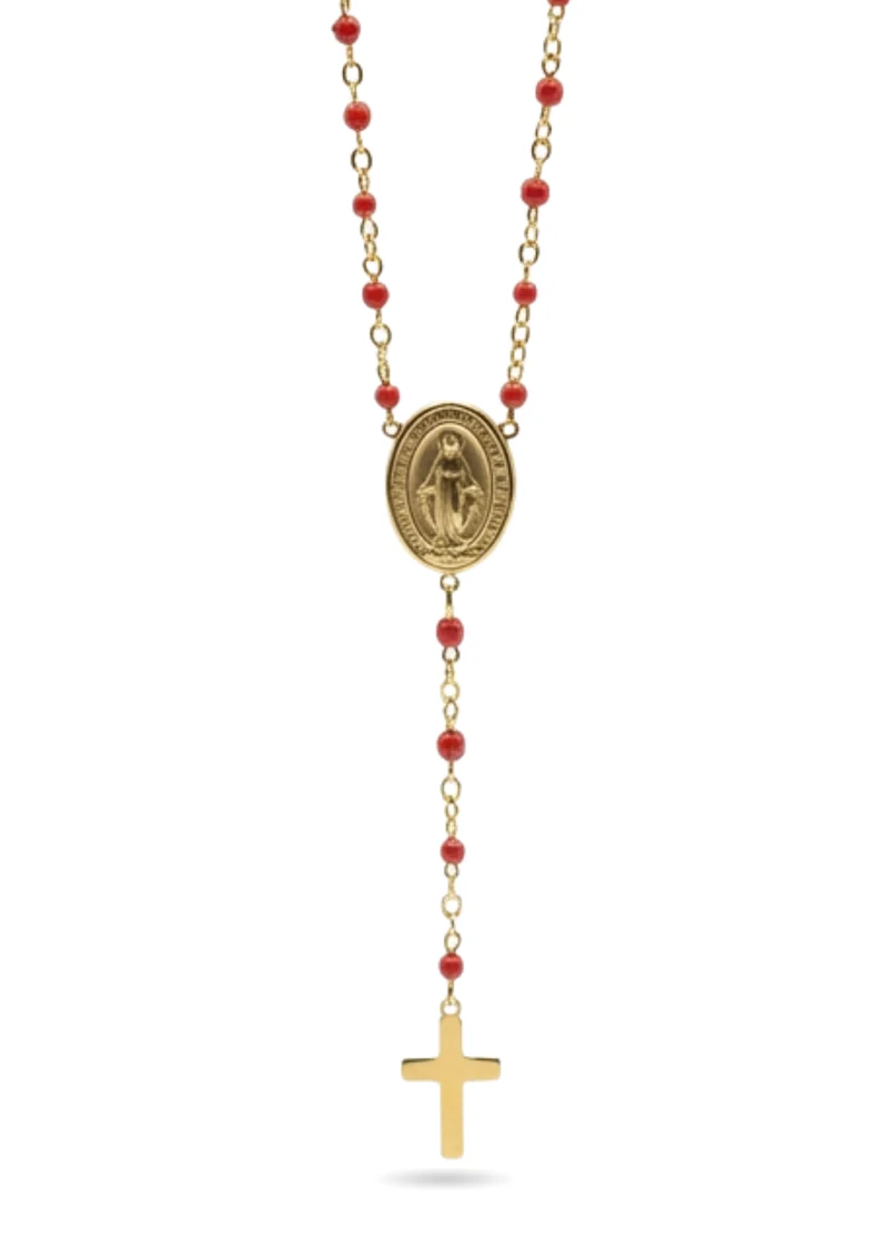 Chapelet Fin Perles Rouges