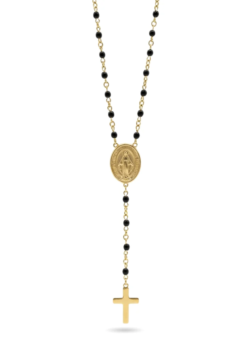 Chapelet Fin Perles Noires