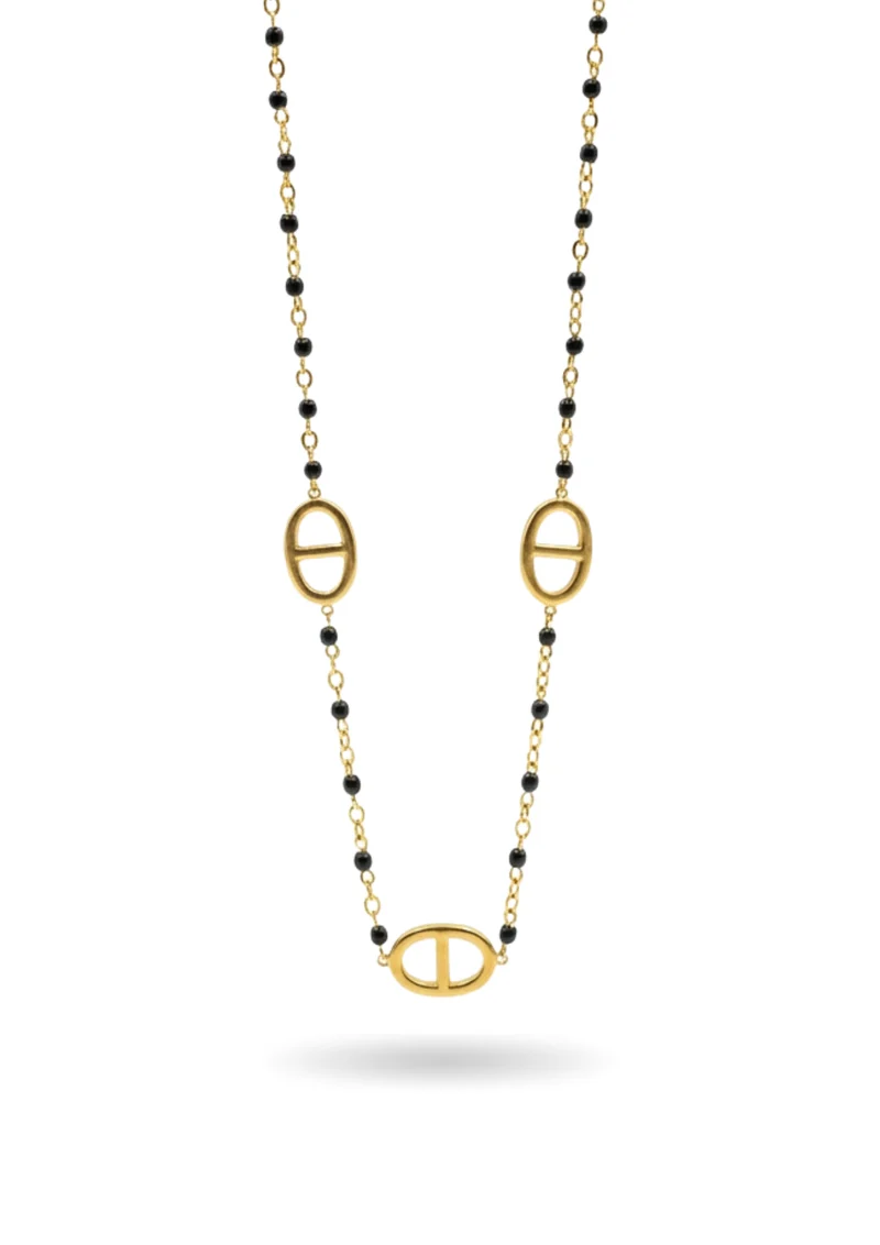 Collier Maille Marine Perles Couleurs