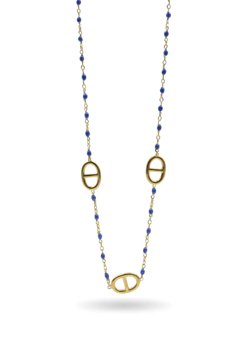 Collier Maille Marine Perles Couleurs